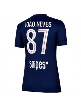 Billige Paris Saint-Germain Joao Neves #87 Hjemmedrakt Dame 2025-26 Kortermet